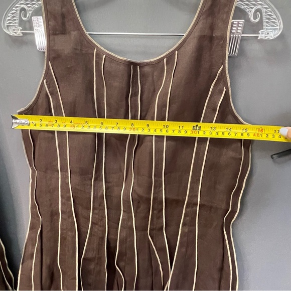 Gerard Darel brown tank and matching midi a-line skirt business professional - Picture 7 of 8